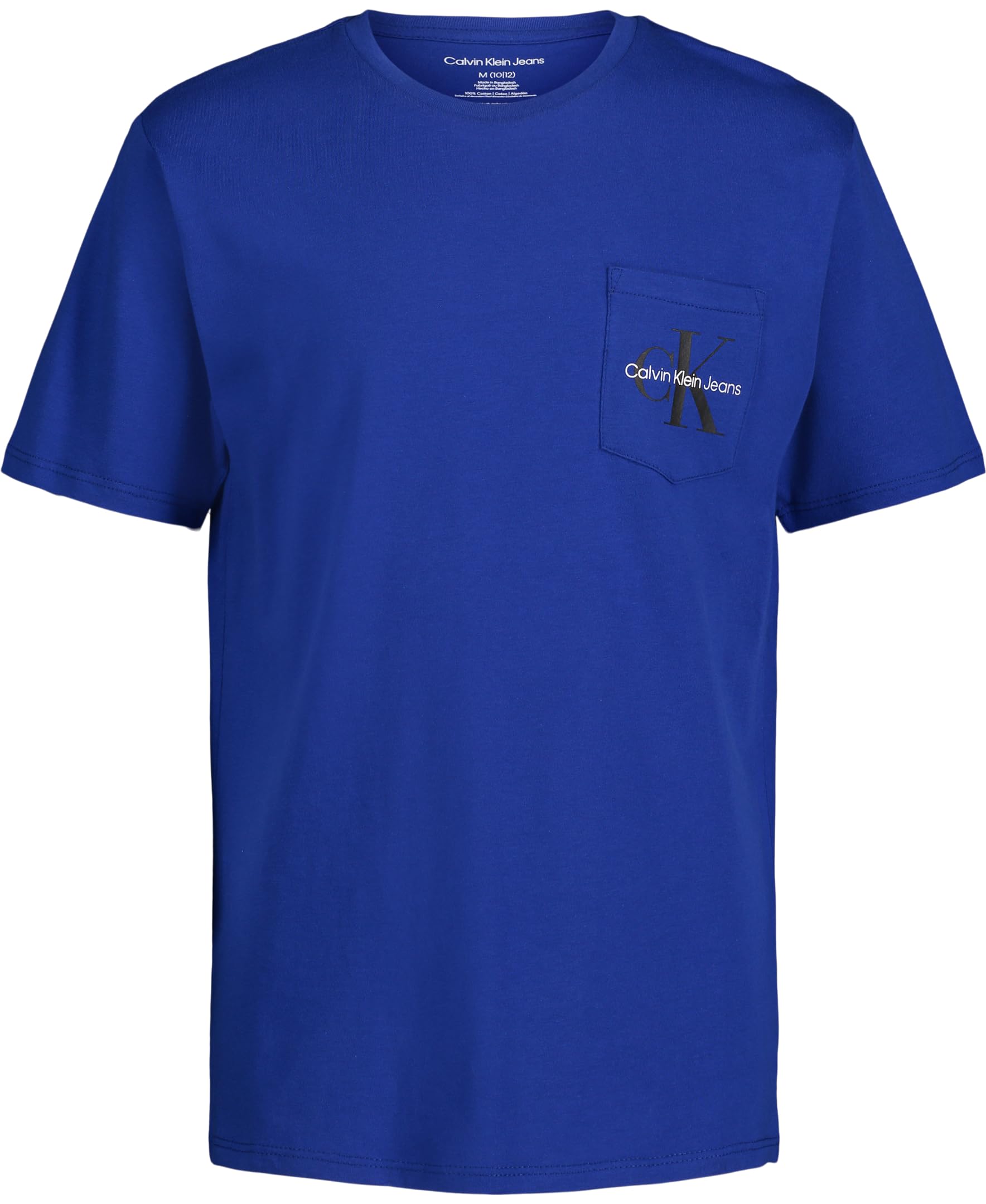 Calvin Klein Boys' Short Sleeve Pocket Logo Crew Neck T-Shirt, Soft, Comfortable, Relaxed Fit